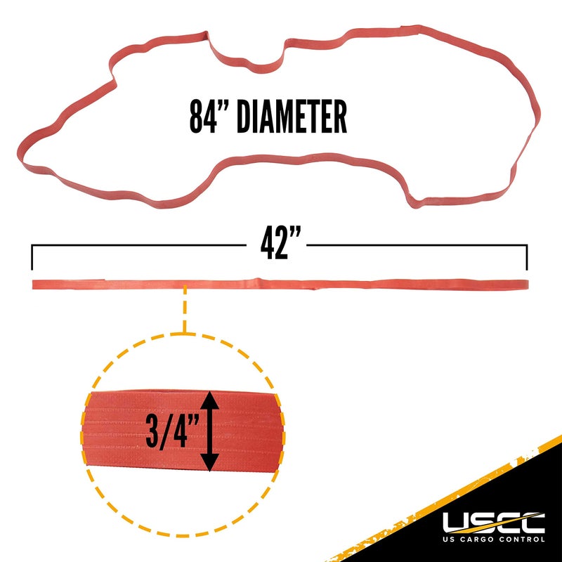 US Cargo Control Large Rubber Moving Bands - 42 Inch Unstretched - 84 Inch Fully Stretched - Red Moving Rubber Bands to Use as Packing Supplies for Moving - Includes 12 Big Rubber Band Straps - Image 2